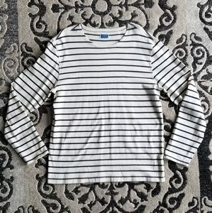 ⛵⚓White with Blue Stripes Long Sleeve Shirt⚓⛵